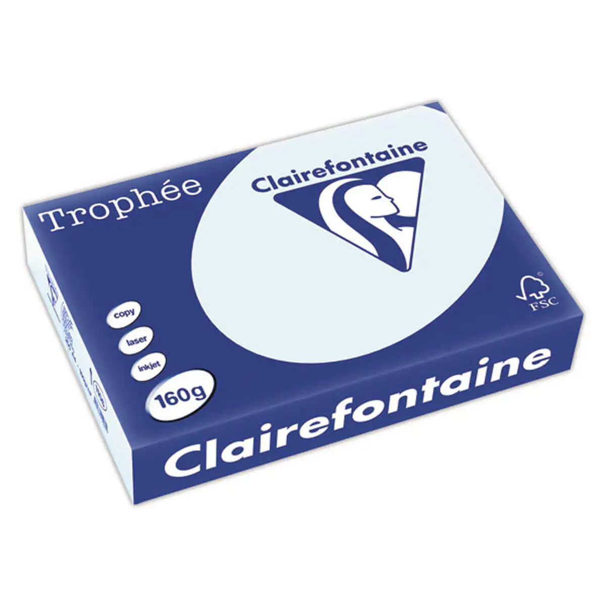 250 Feuilles de papier bleu pastel Troph&eacute;e - A4 - 160 g/m&sup2; - Clairefontaine photo du produit