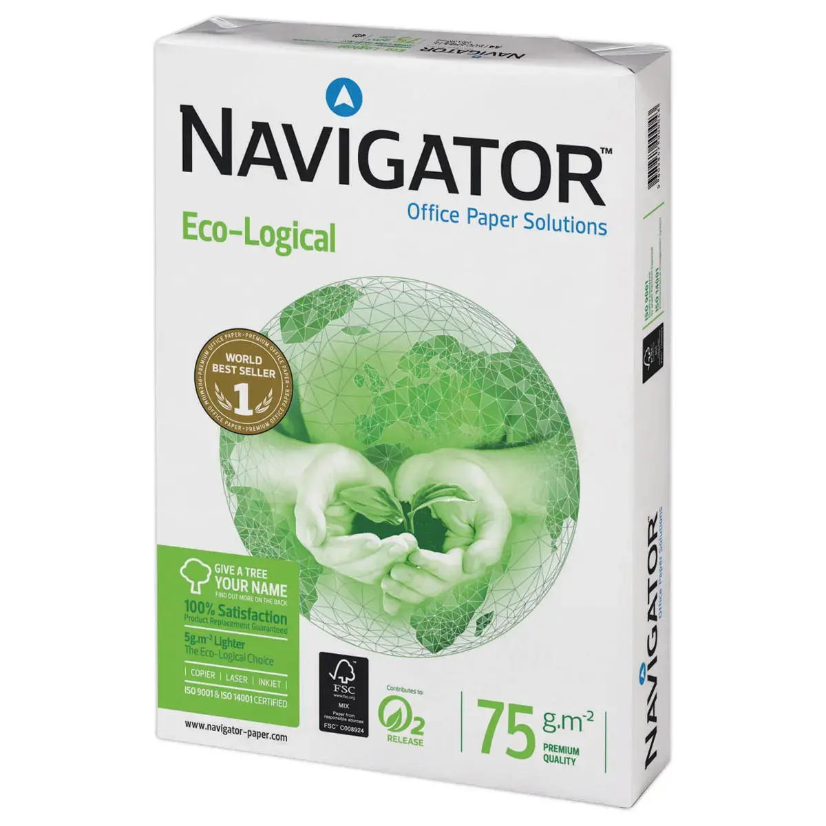 5 Ramettes de 500 feuilles A4 Eco-logical 75g - Navigator photo du produit