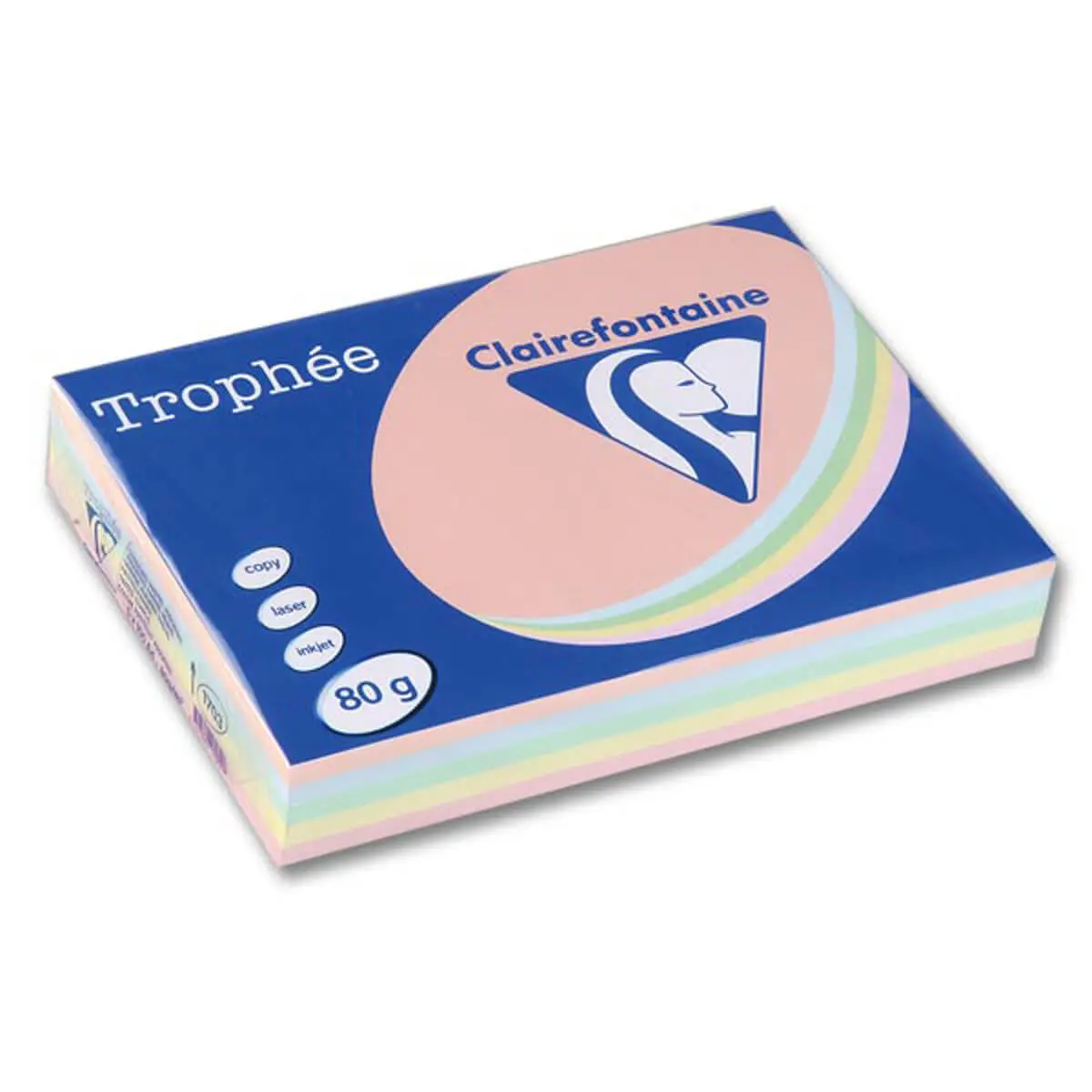Ramette de papier - A4 - Trophée 80g - Couleurs pastels - CLAIREFONTAINE photo du produit