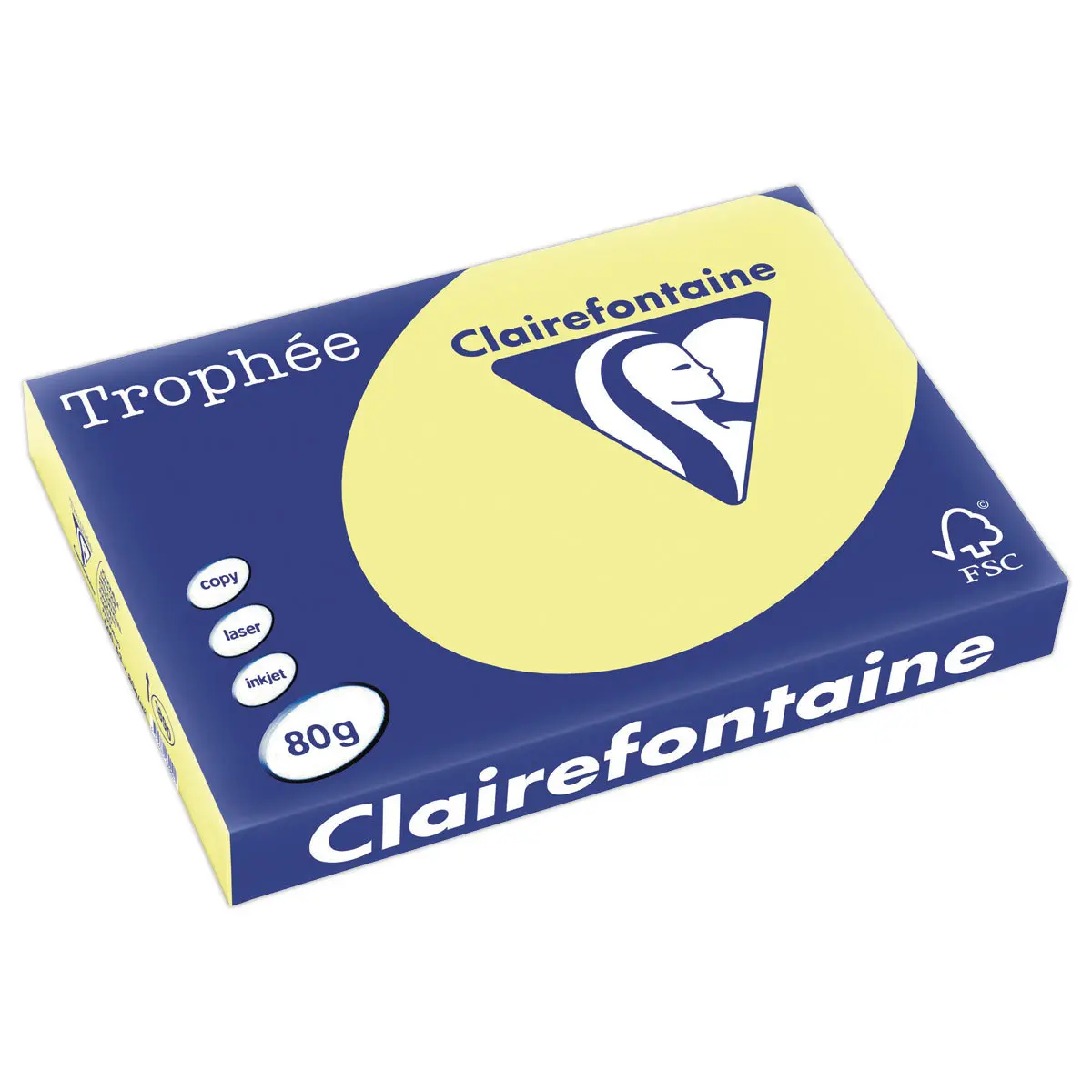 Ramette de papier couleur pastel - A3 - Trophée 80g - jonquille - Clairefontaine photo du produit