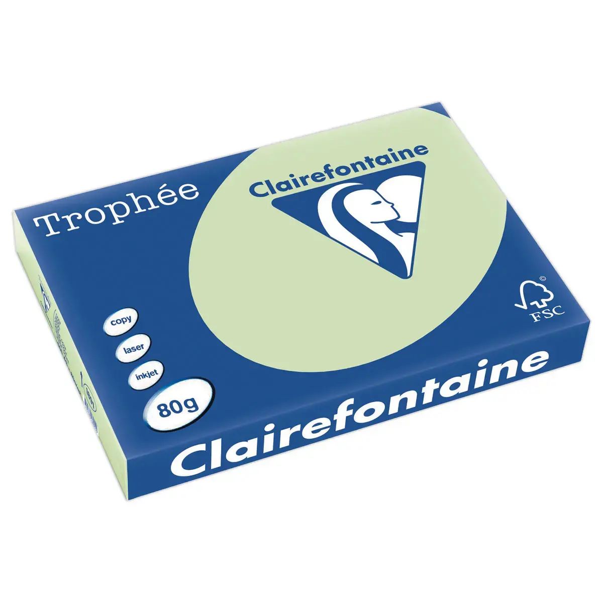 Ramette de papier couleur pastel - A3 - Troph&eacute;e 80g - vert golf - Clairefontaine photo du produit