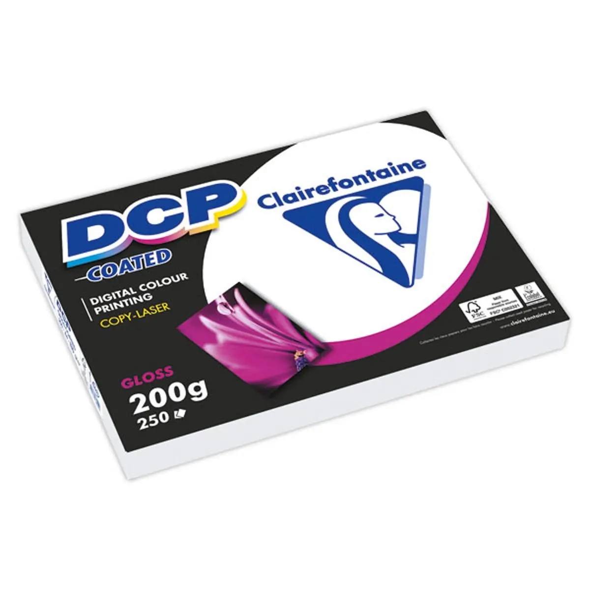 Ramette de 125 feuilles de papier CLAIREFONTAINE DCP Coated 200g A4 photo du produit