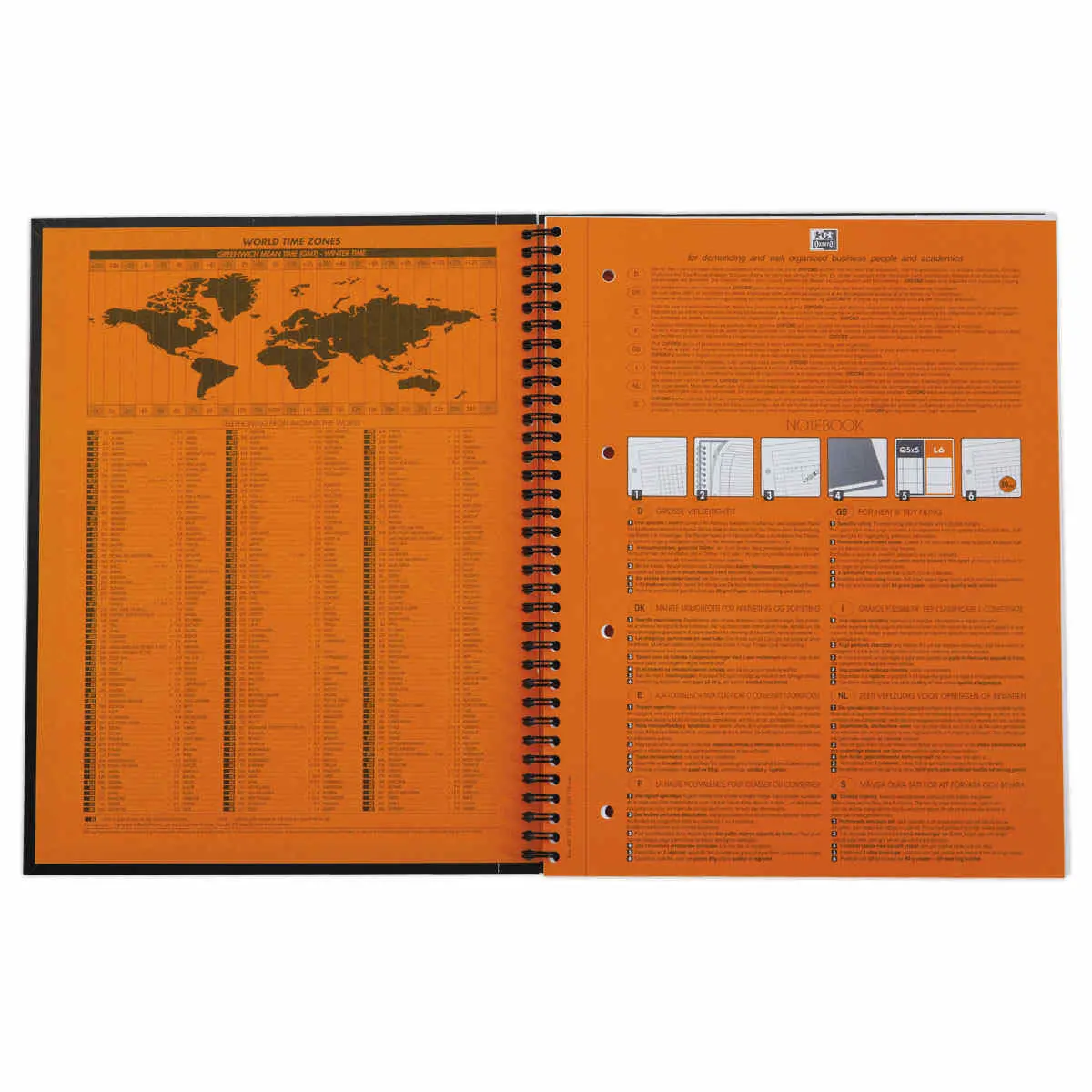 Cahier spirale A4+ Organiserbook - 5x5 - 80g - OXFORD