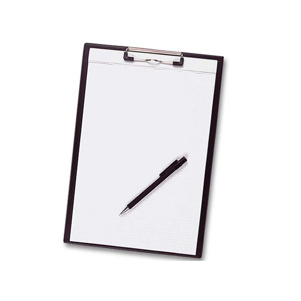 Porte-bloc A4 à pince PVC - 23 x 32 cm - Noir photo du produit