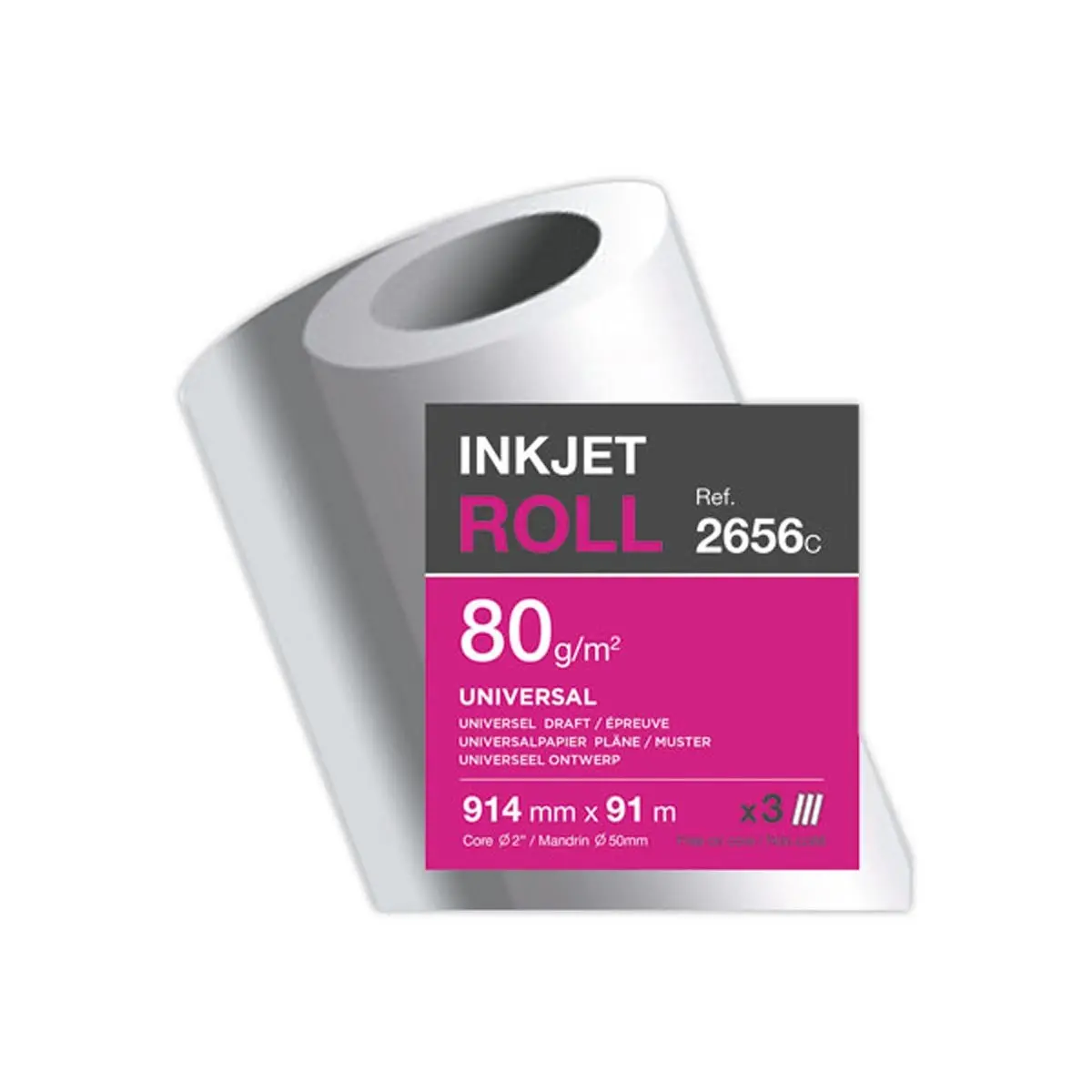 3 Rouleaux de papier pour traceurs - 91 m - 80g - Clairefontaine photo du produit