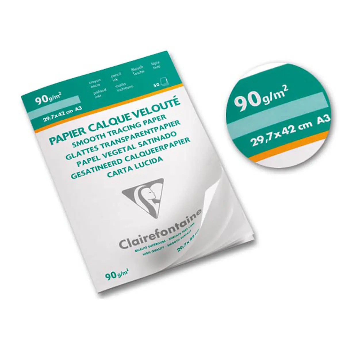 Feuilles calque - A3 90g - CLAIREFONTAINE photo du produit