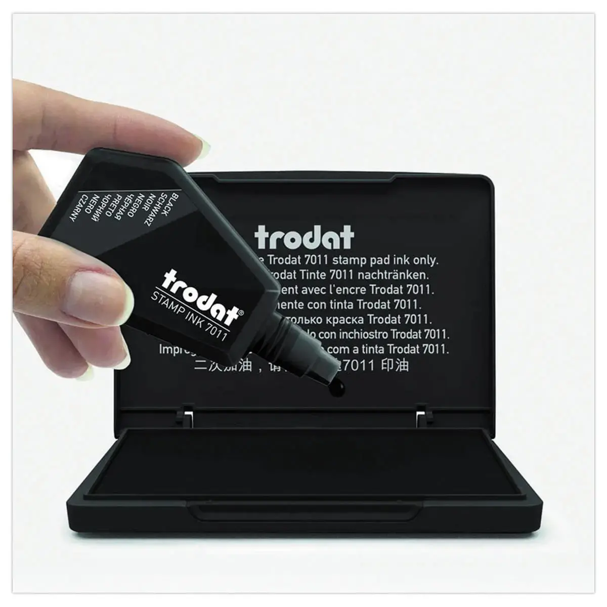 Flacon d'encre noire pour tampon encreur 28 ml photo du produit