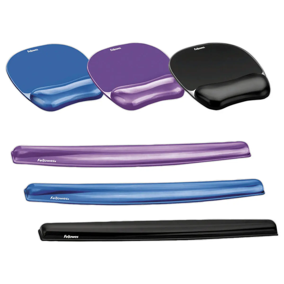 Tapis de souris - Repose-poignet Gel Crystal - Bleu - FELLOWES photo du produit