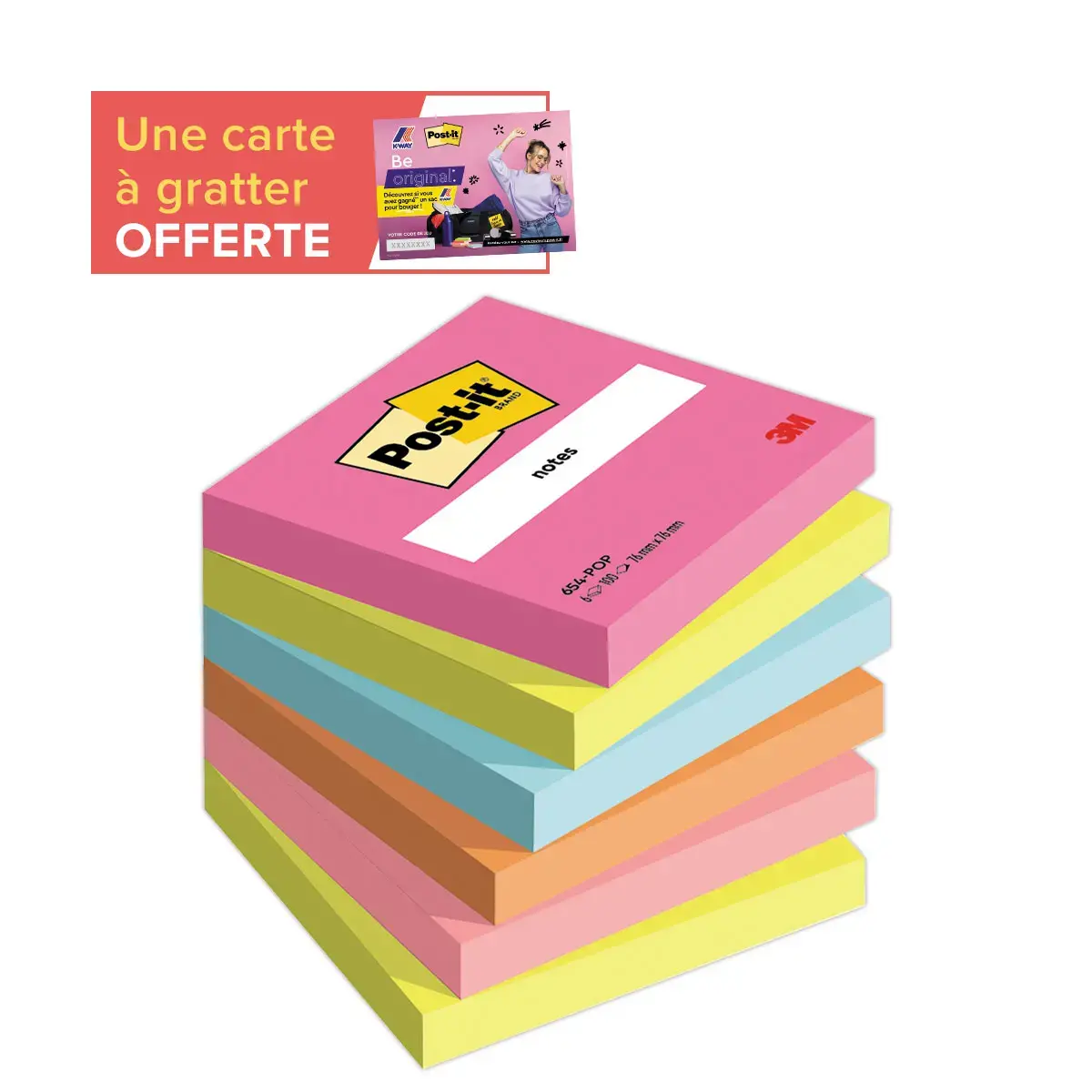 12 Notes Collection Poptimistic, 76 x 76 mm, 100 feuilles photo du produit