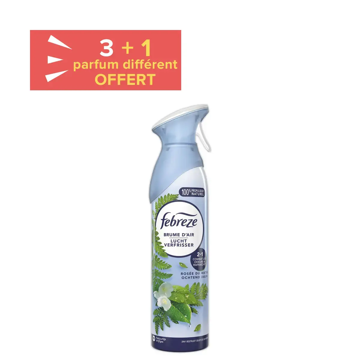3 désodorisants Febreze parfum Rosée du matin - 185 ml photo du produit