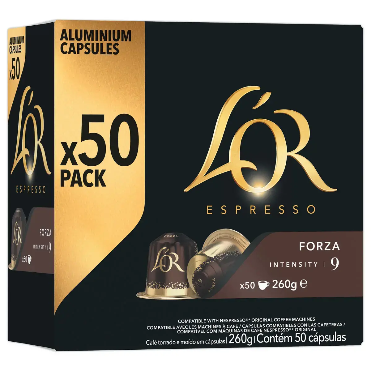 50 Capsules de caf&eacute; L'OR Espresso Forza - Compatible Nespresso photo du produit