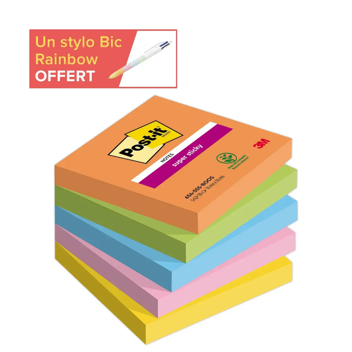10 Notes Super Sticky Collection Boost - 76 x 76 mm - 90 feuilles - POST IT photo du produit