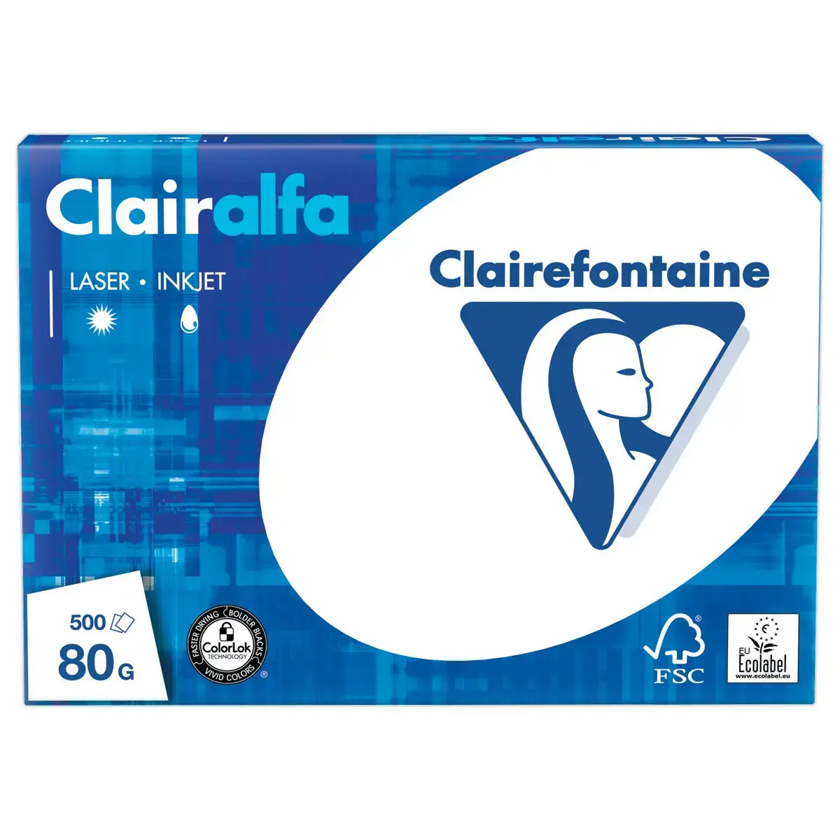 3 Cartons de 5 Ramettes papier soit 7 500 feuilles A4 Clairalfa + 1 carton de 5 ramettes offert  - 80g - Clairefontaine photo du produit
