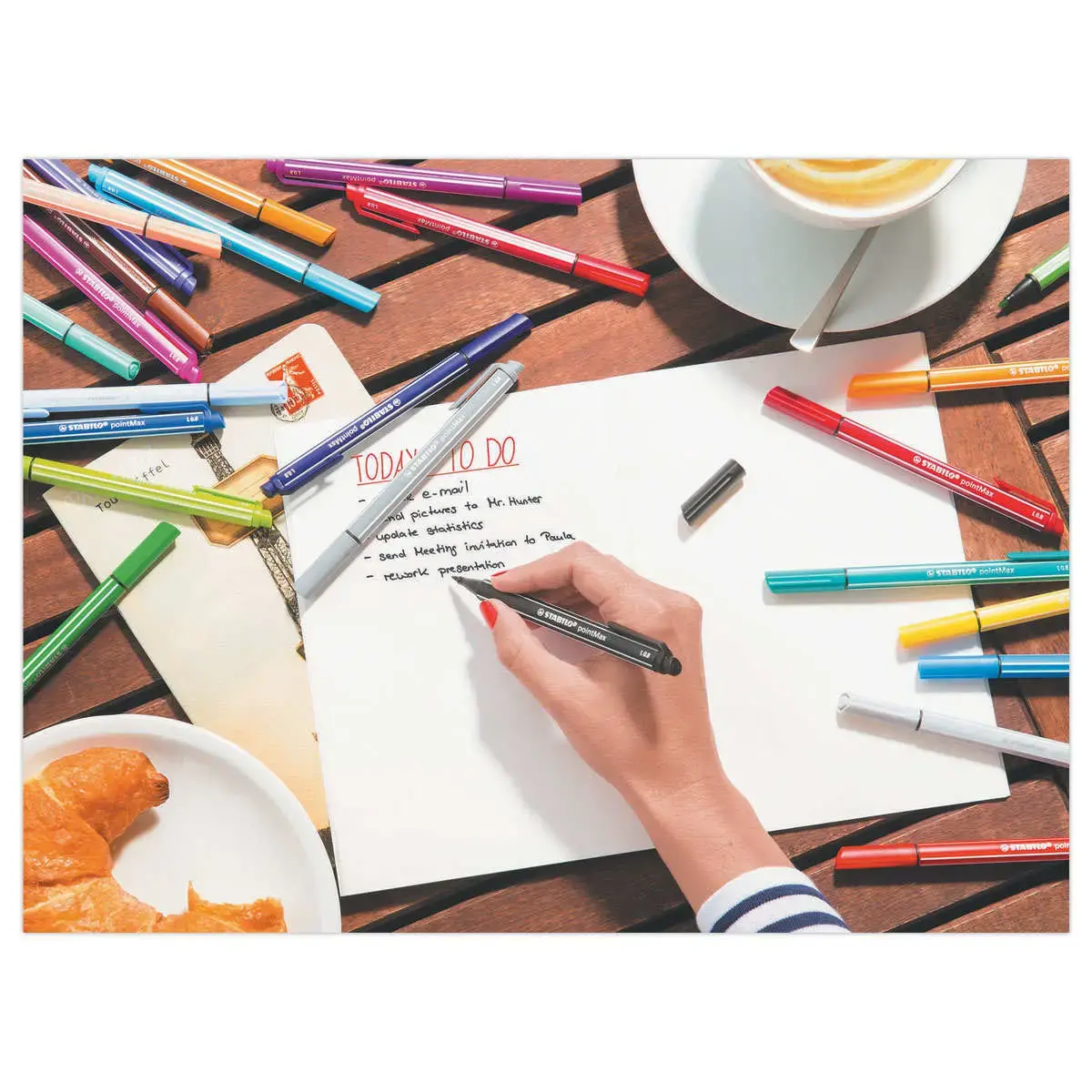 15 Stylos-feutres pointMax - Pointe moyenne - Encre eau - Coloris assorti - Stabilo photo du produit