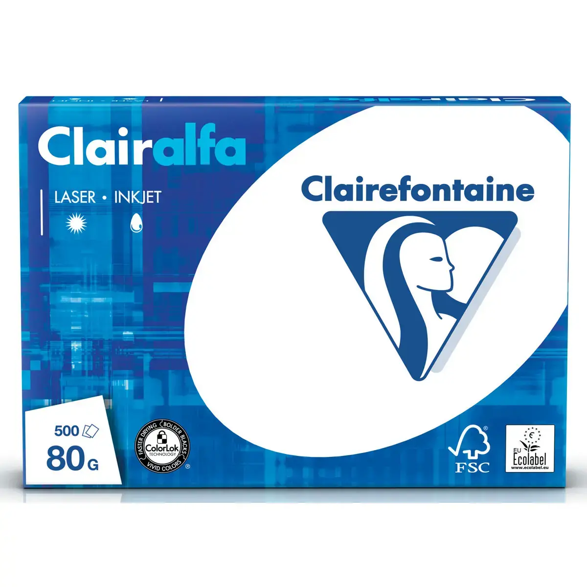 5 Ramettes papier soit 2 500 feuilles A4 Clairalfa - 80g - Clairefontaine photo du produit