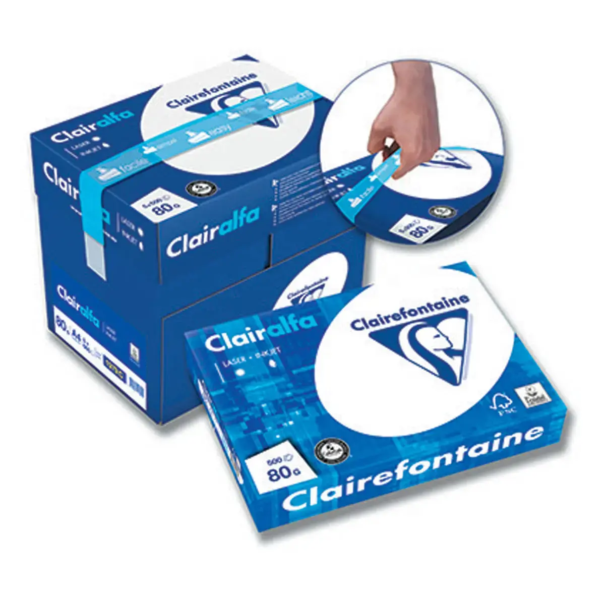 5 Ramettes papier soit 2 500 feuilles A4 Clairalfa - 80g - Clairefontaine photo du produit