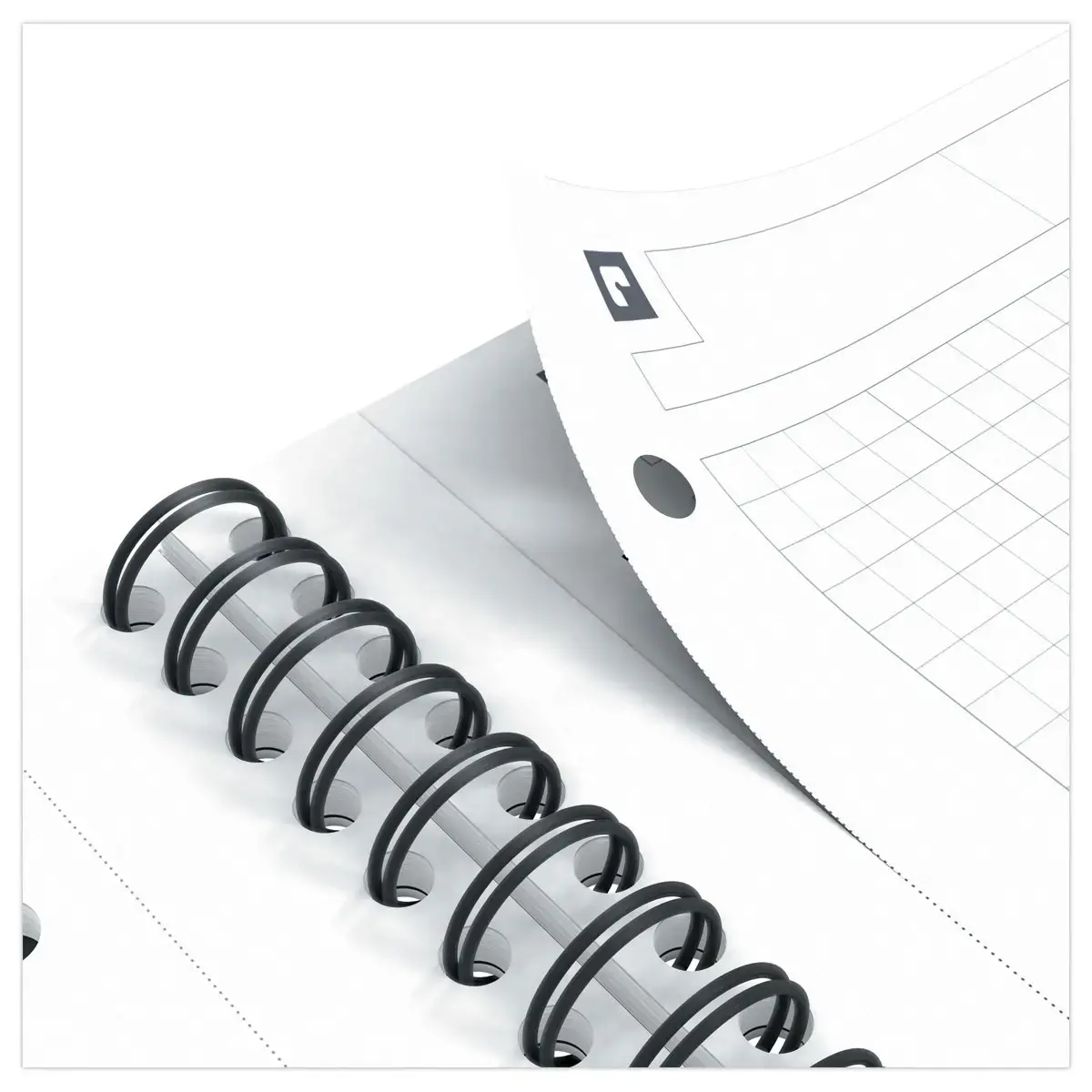 Cahier spirale Notebook A4+, 160p, 5x5, Oxford international Noir photo du produit