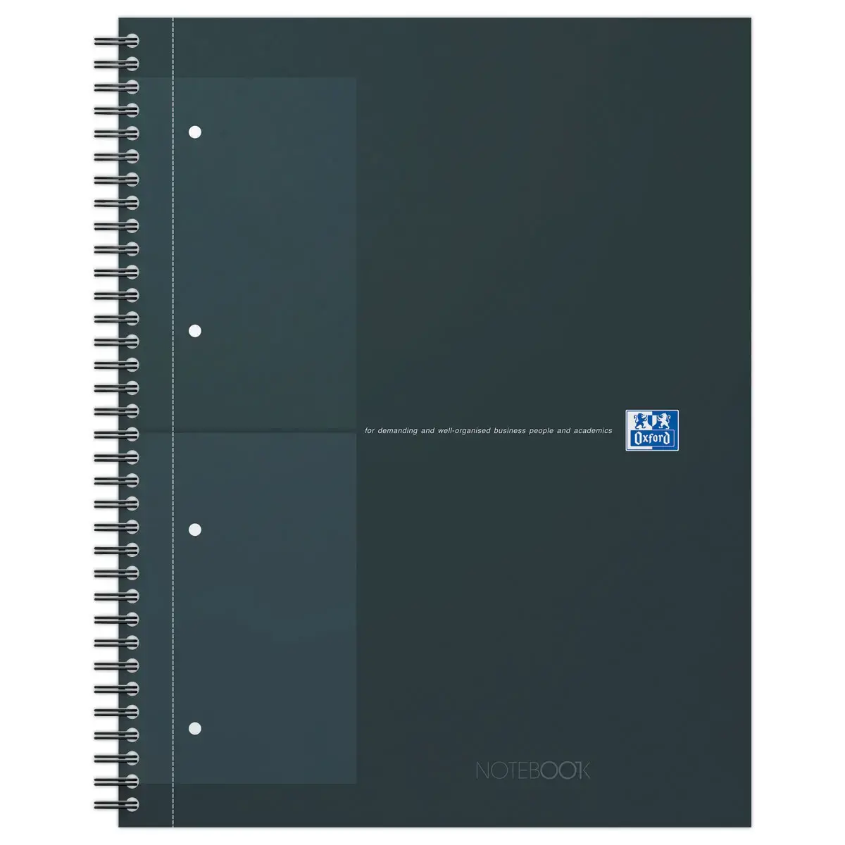 Cahier spirale Notebook A4+, 160p, 5x5, Oxford international Noir photo du produit