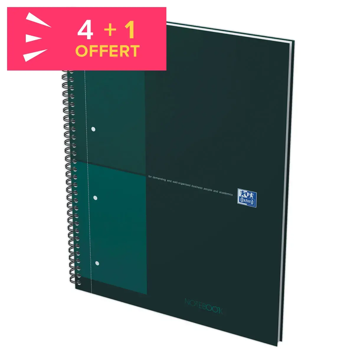 Cahier spirale Notebook A4+, 160p, 5x5, Oxford international Vert photo du produit