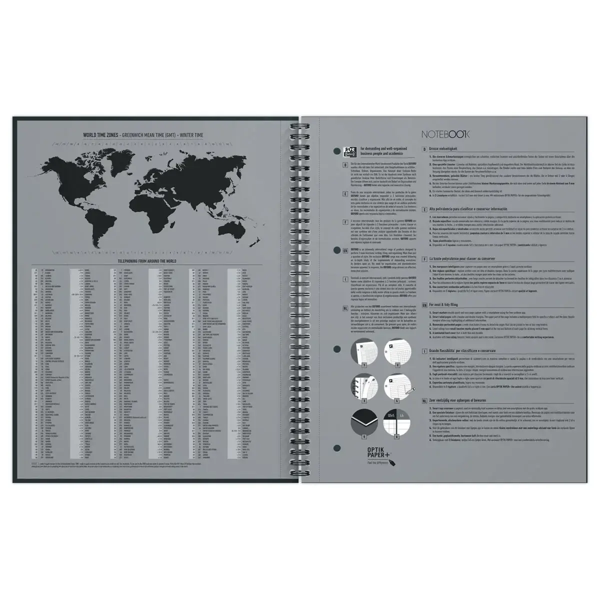 Cahier spirale Notebook A4+, 160p, 5x5, Oxford international Vert photo du produit