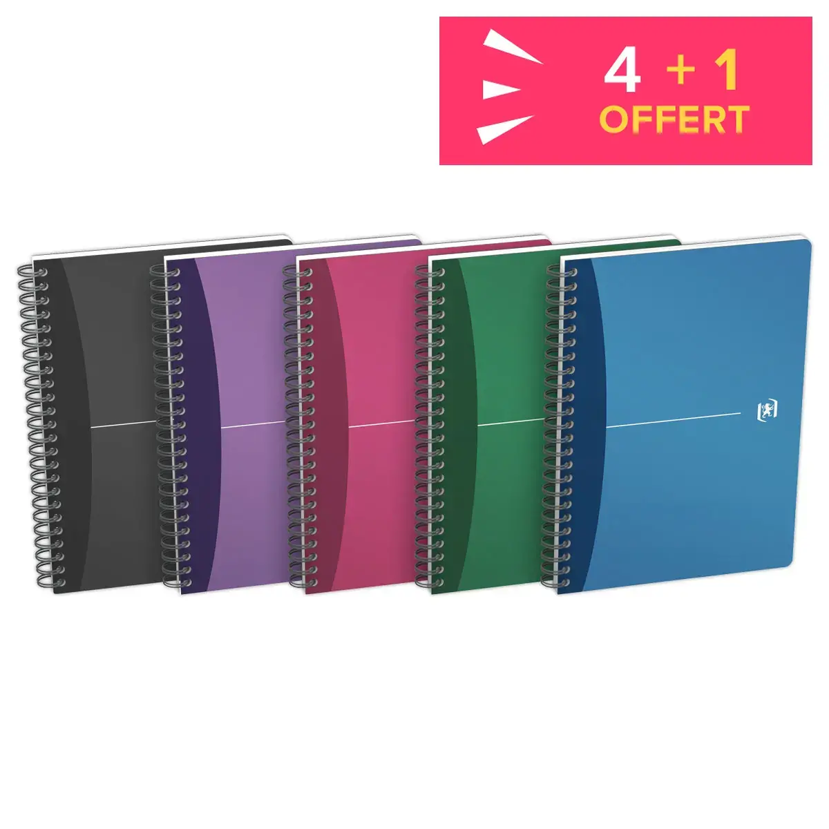 4 Cahiers spirale Urban A5 - 5 x 5 - 180 pages - Oxford photo du produit