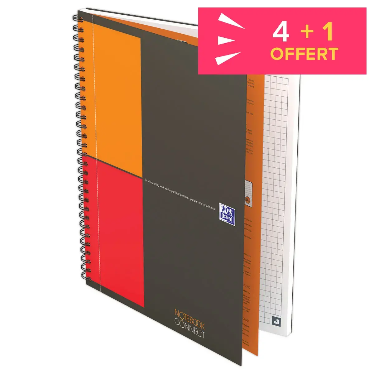 4 Cahier spirale Notebook B5, 5x5, 160 pages, Oxford International photo du produit