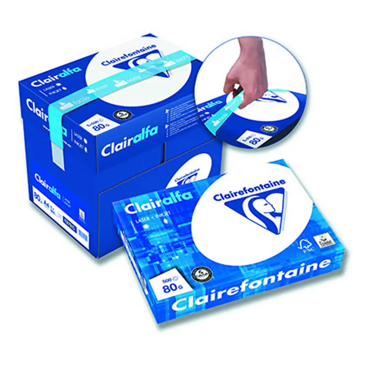 10 Ramettes papier soit 2 500 feuilles A4 Clairalfa + 5 ramettes offertes- 80g - Clairefontaine photo du produit