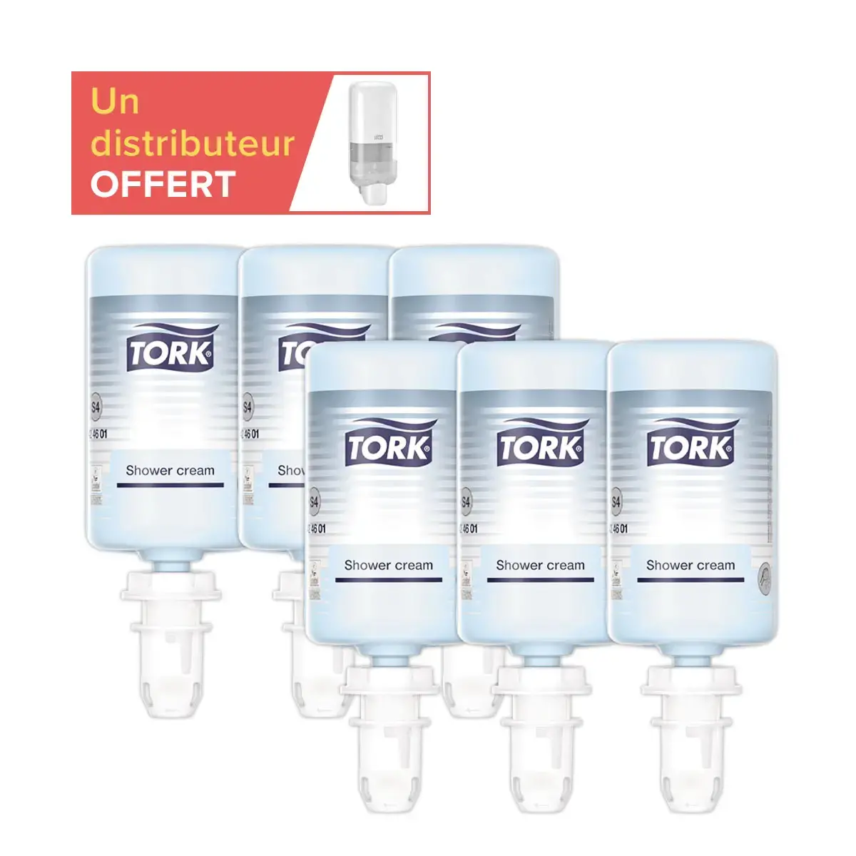 6 Recharges de crème de douche TORK S4 1L + 1 distributeur S4 offert photo du produit