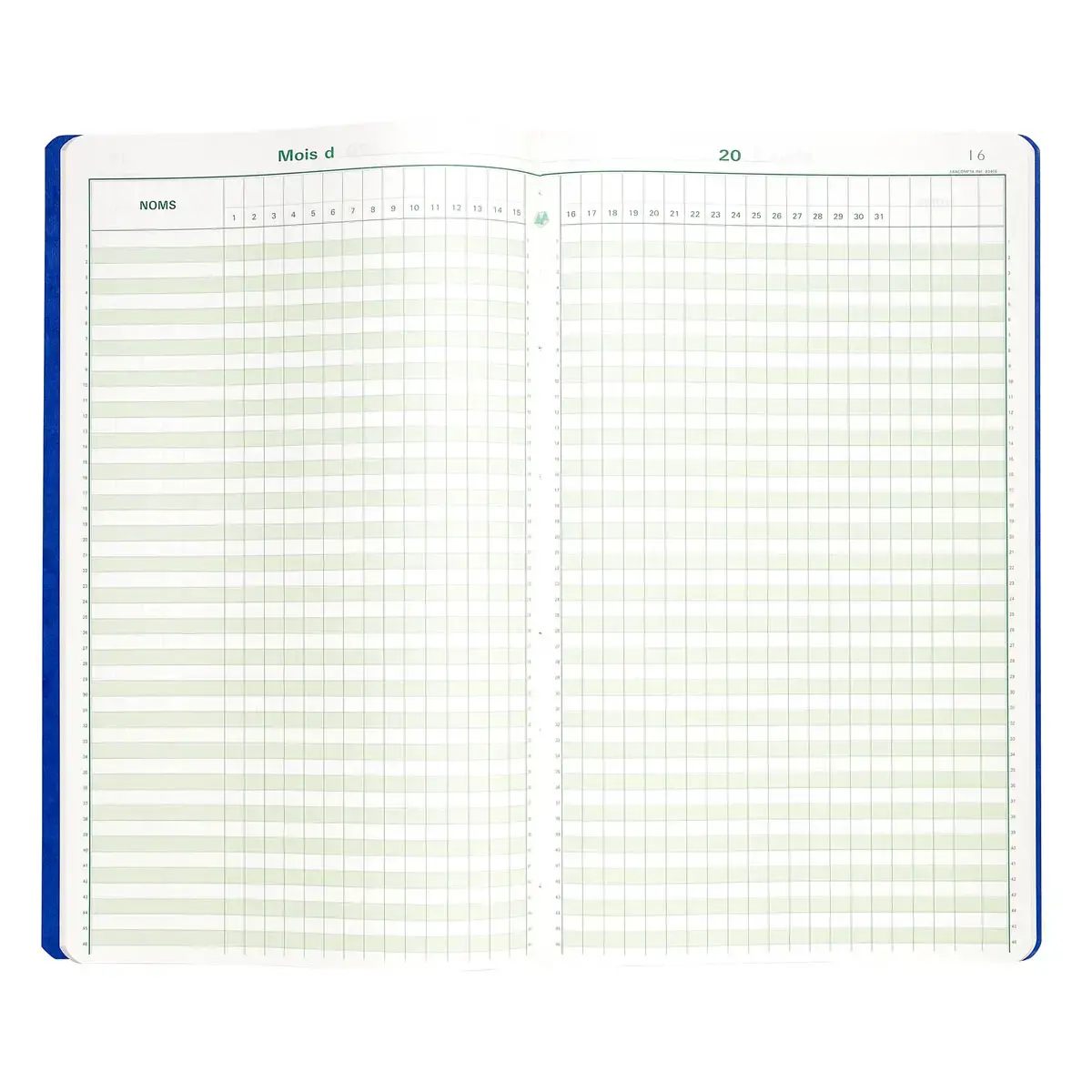Piqûre 40 x 24 cm - Pointage 46 lignes 80 pages - Exacompta photo du produit