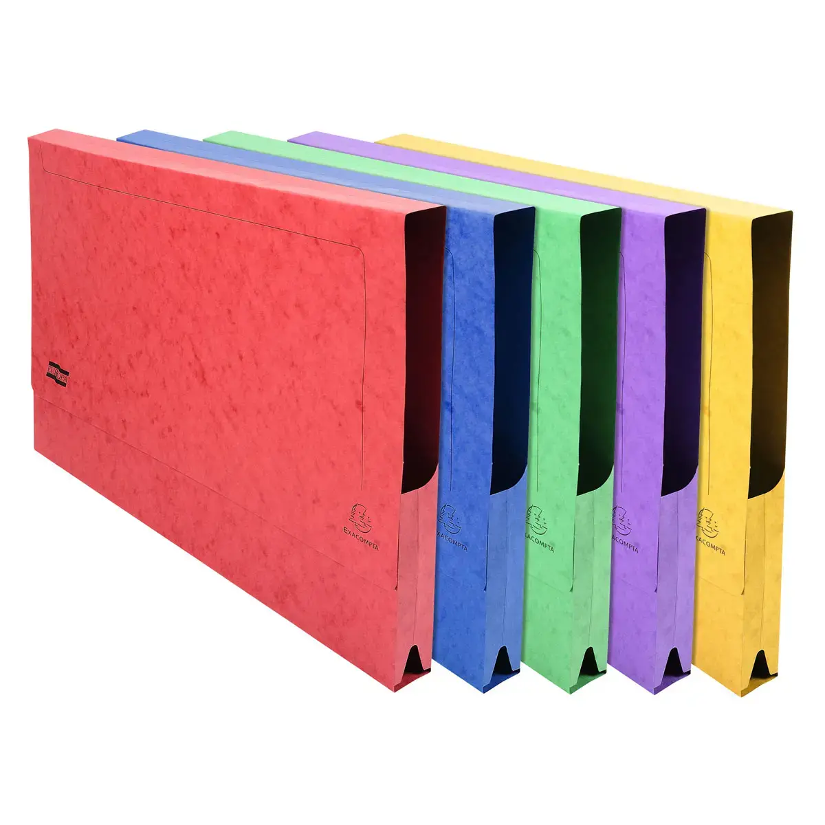 Chemises poche en carte lustrée 225g/m2- A3 - Couleurs assorties - EXACOMPTA photo du produit