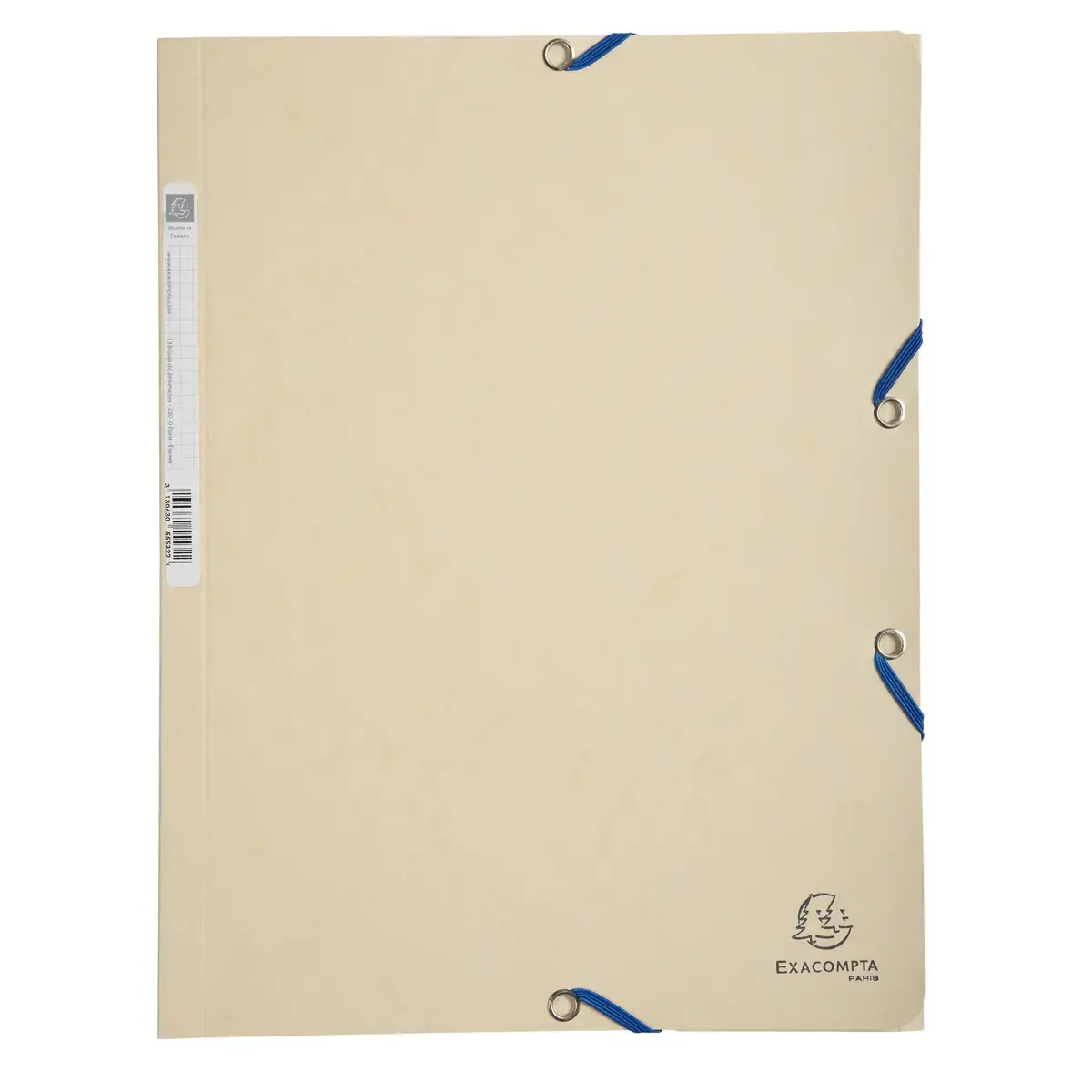 Chemise 3 rabats à élastiques carte lustrée 400g/m2 - A4 - Ivoire - EXACOMPTA photo du produit