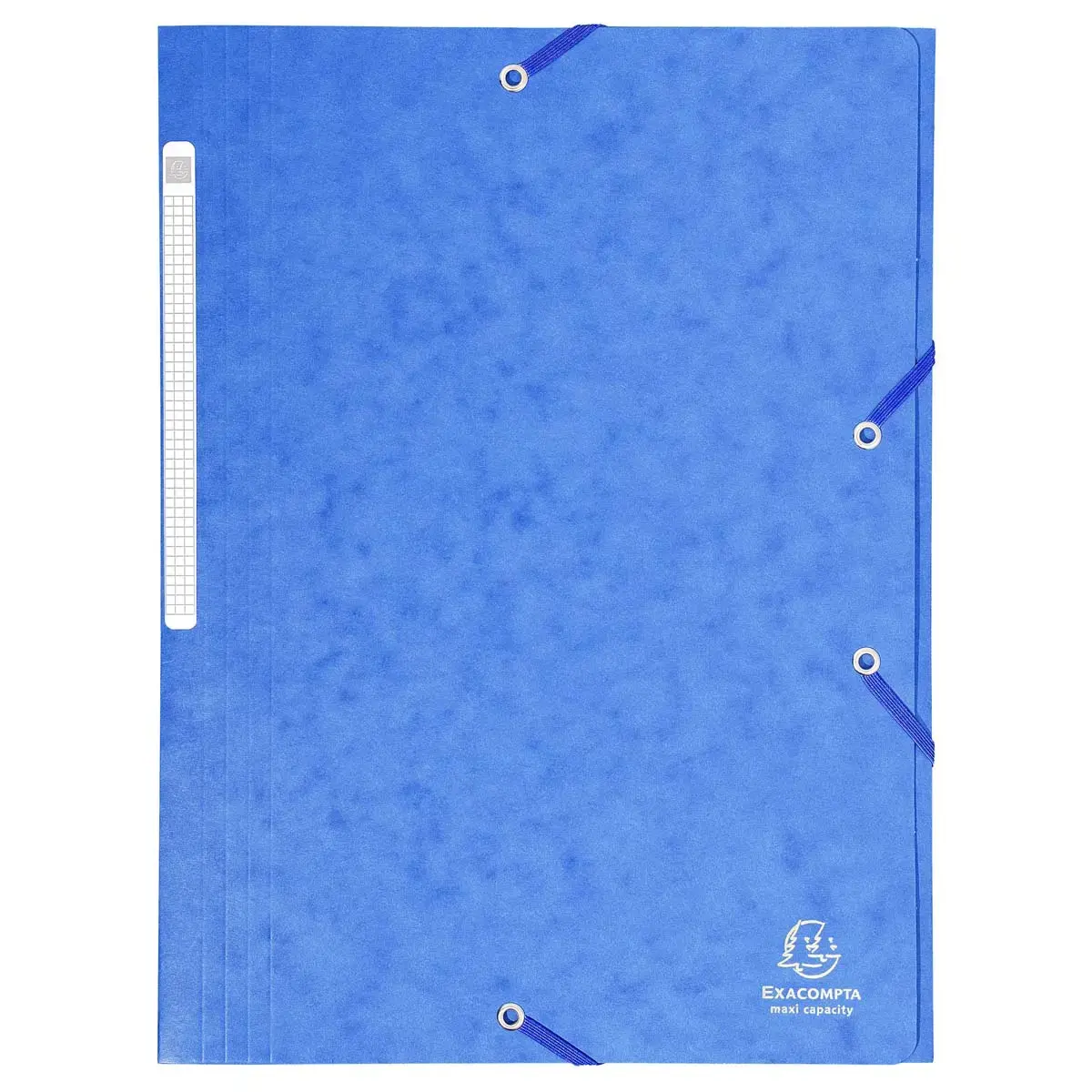 Chemise à élastiques Maxi capacity carte lustrée 425gm² - A4 - Bleu - EXACOMPTA photo du produit