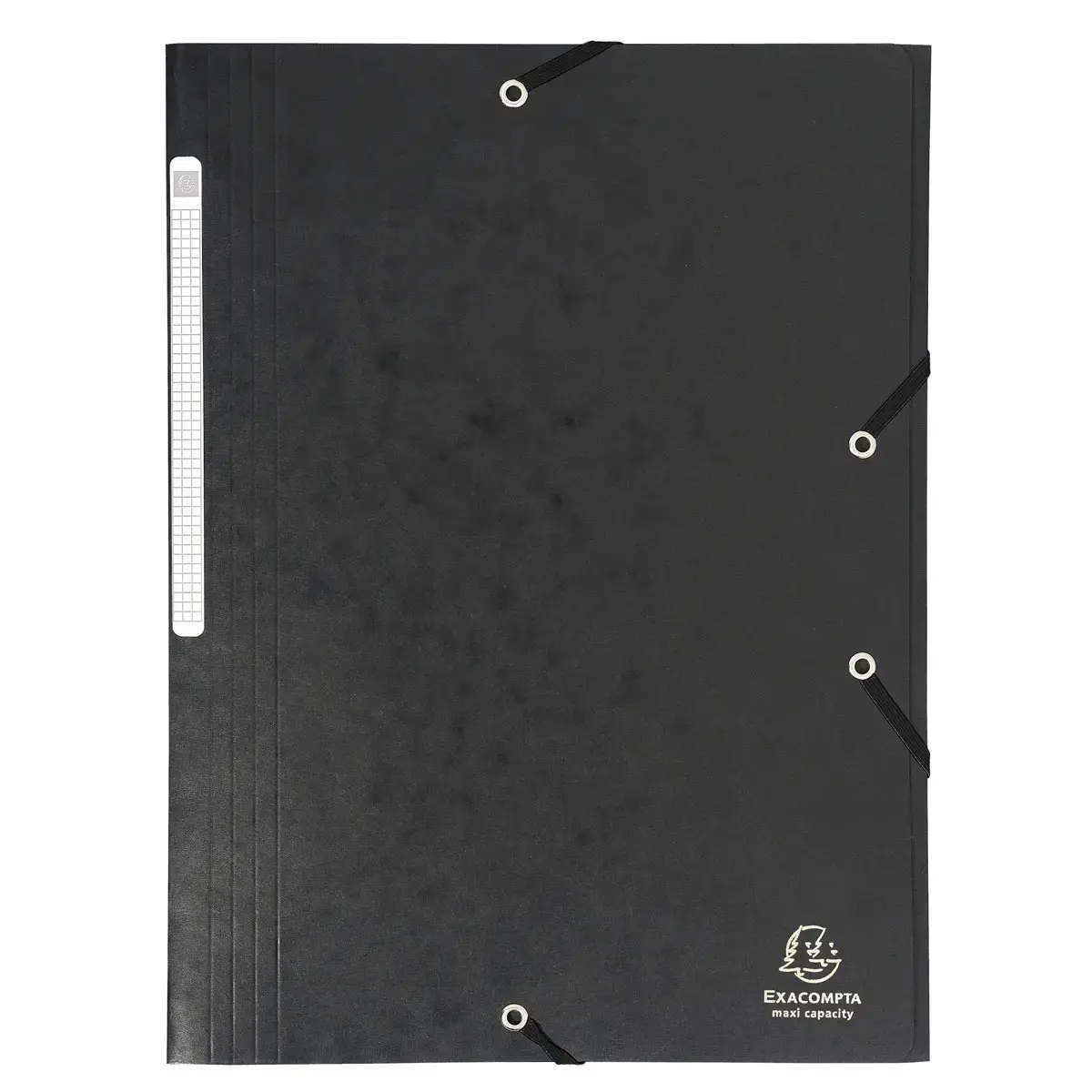 Chemise à élastiques Maxi capacity carte lustrée 425gm² - A4 - Noir - EXACOMPTA photo du produit