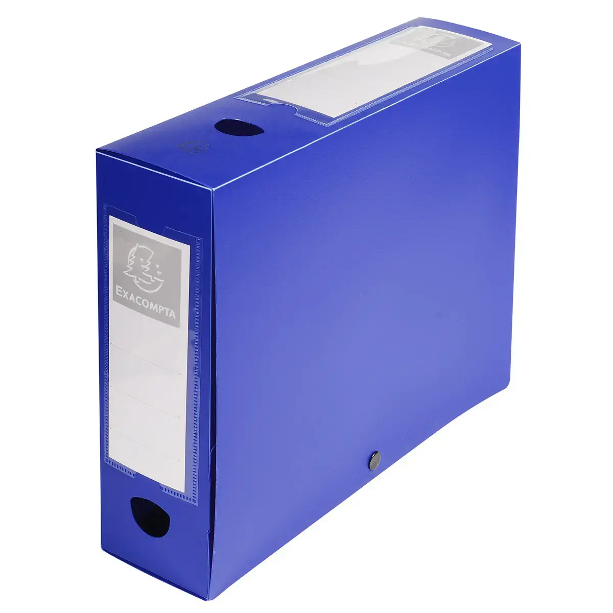 Boite de classement à pression Dos 80mm polypropylène 7/10e Opaque - A4 - Bleu - EXACOMPTA photo du produit
