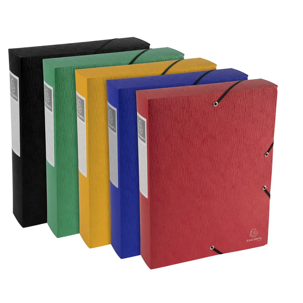 Boite de classement Exabox Dos 60mm Carte lustrée Scotten - A4 - Couleurs assorties - EXACOMPTA photo du produit