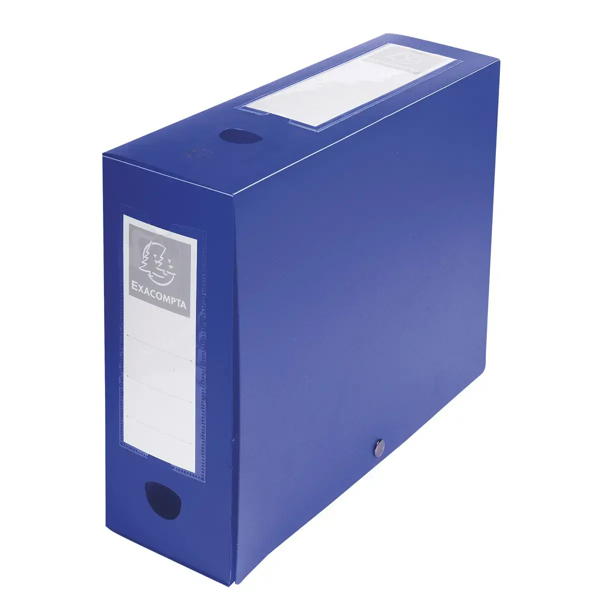 Boite de classement à pression Dos 100mm polypropylène 7/10e Opaque - A4 - Bleu - EXACOMPTA photo du produit
