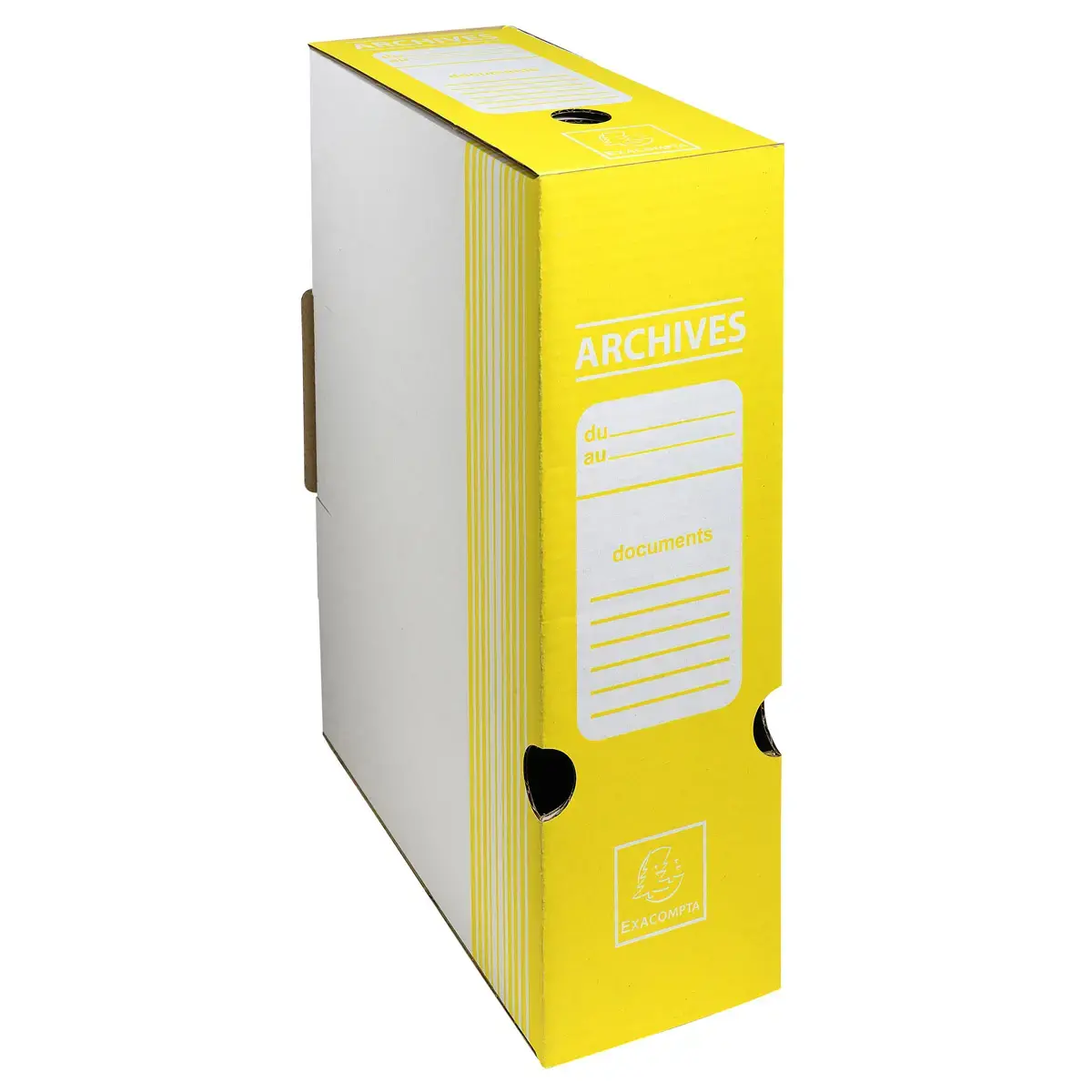 Boite archive Dos 100mm carton ondulé couleurs - 25x34cm - Jaune - EXACOMPTA photo du produit