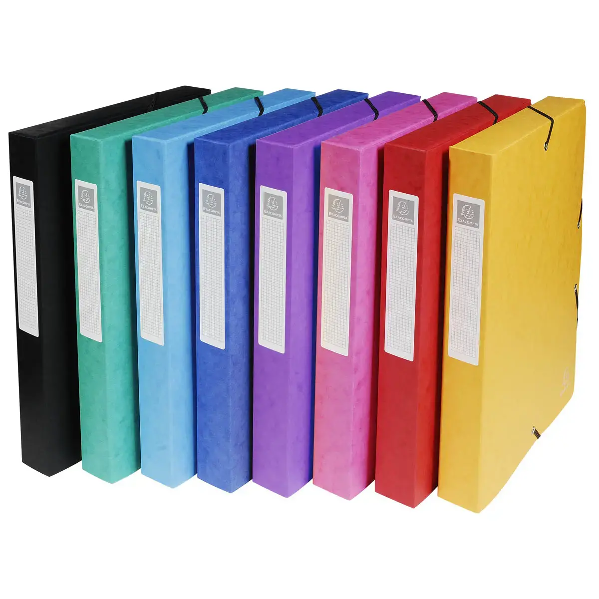 Boite de classement Exabox Dos 40mm Carte lustrée - A4 - Couleurs assorties - EXACOMPTA photo du produit