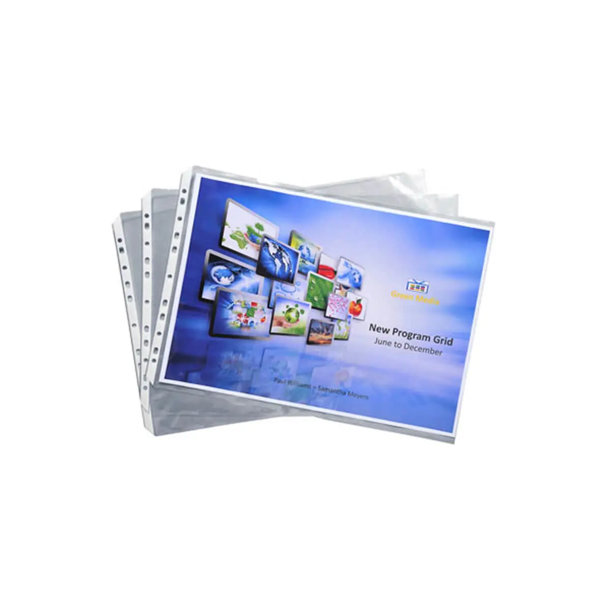 Sachet de 10 pochettes perforées biseautées pour classeur Exactive - polypropylène lisse 5,5/100 - A3 - Cristal - EXACOMPTA photo du produit