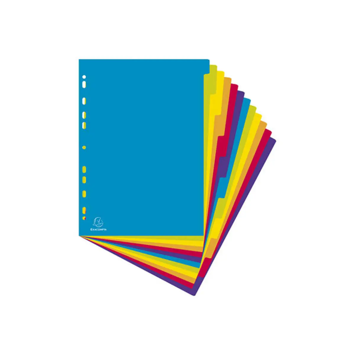 Intercalaires en polypropyl&egrave;ne 12 positions Campus - A4 Maxi - Translucide - EXACOMPTA photo du produit