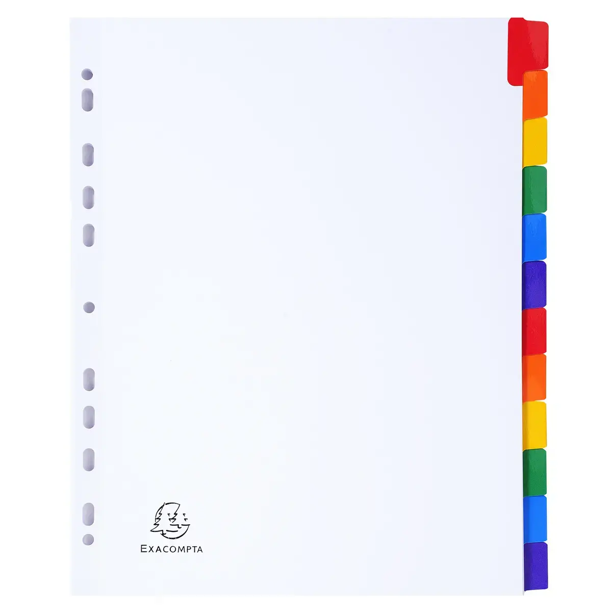 Intercalaires carte blanche 160g - 12 positions - A4+ - Blanc - EXACOMPTA photo du produit