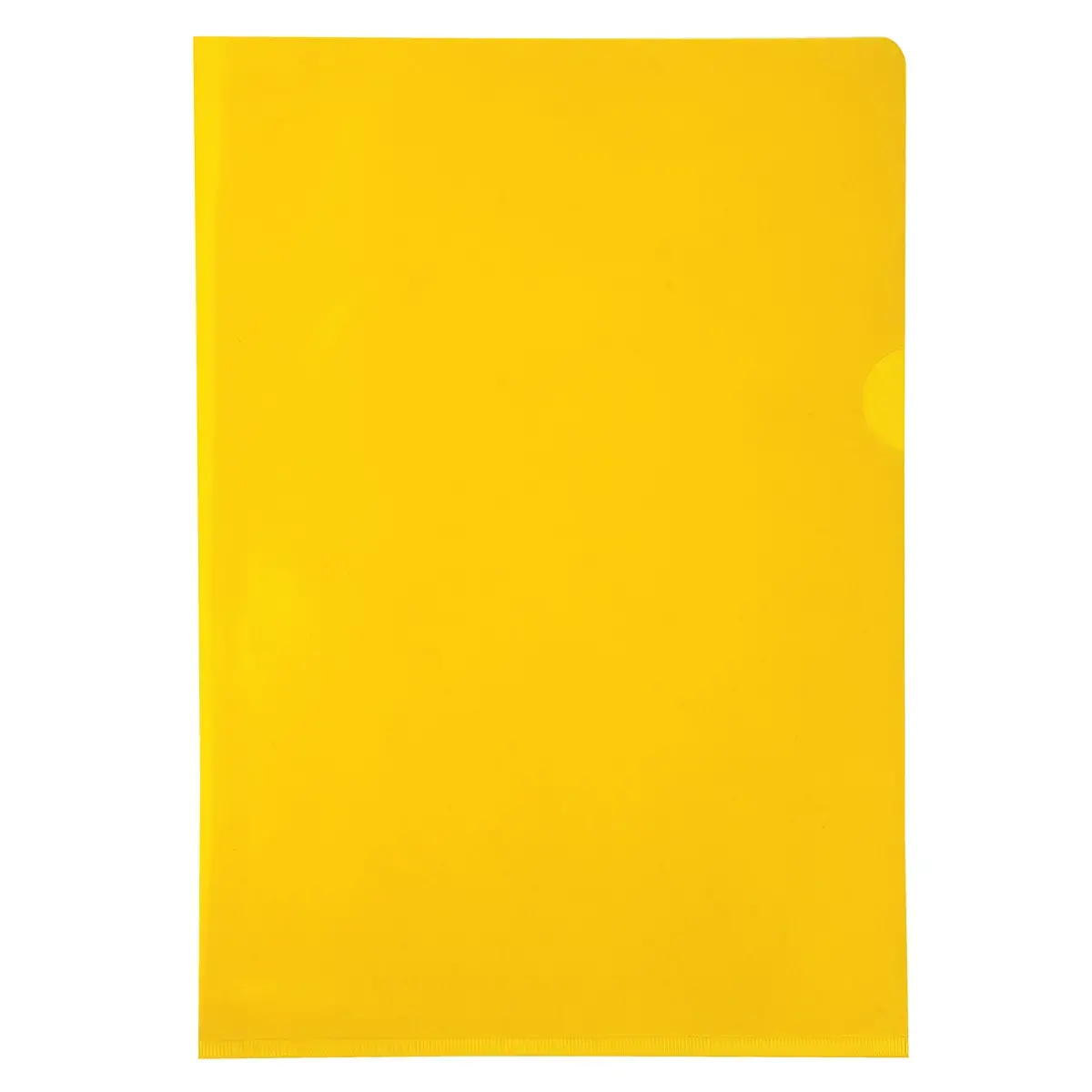 Sachet de 10 pochettes coin PVC lisse haute r&eacute;sistance 13/100e - A4 - Jaune - EXACOMPTA photo du produit
