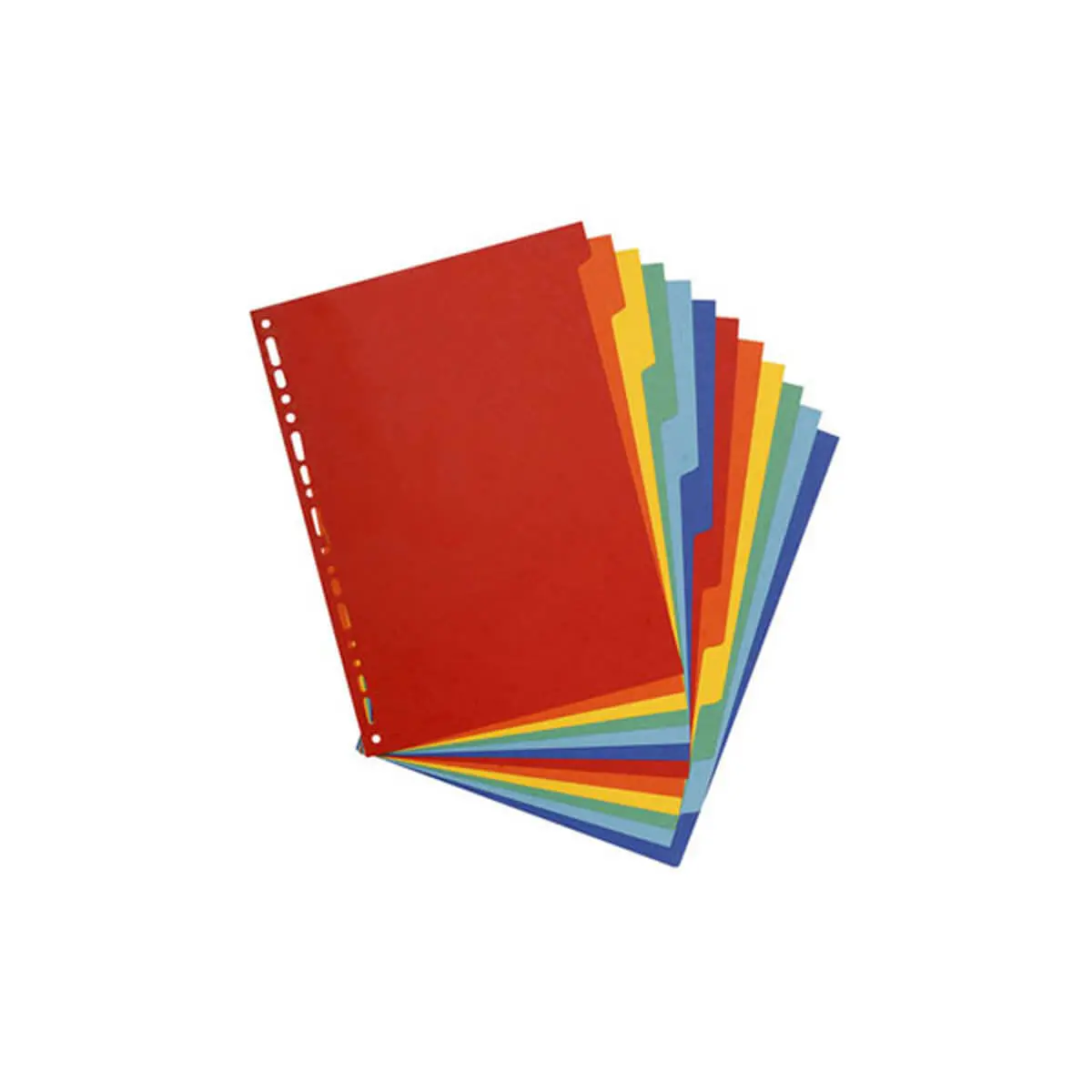 Intercalaires carte lustr&eacute;e 400g 12 positions - A4 maxi - Couleurs assorties - EXACOMPTA photo du produit