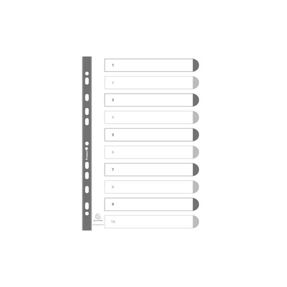 Intercalaires imprimés numériques carte blanche 160g 10 positions - A4 - Blanc - EXACOMPTA photo du produit