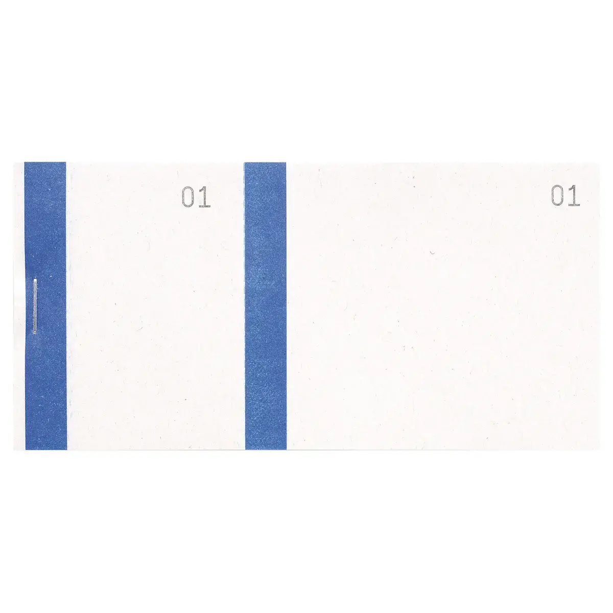 Bloc vendeur &agrave; bande couleur 100 feuillets double num&eacute;rotage - Format 6 ,6x13,5 cm - Bleu - EXACOMPTA photo du produit