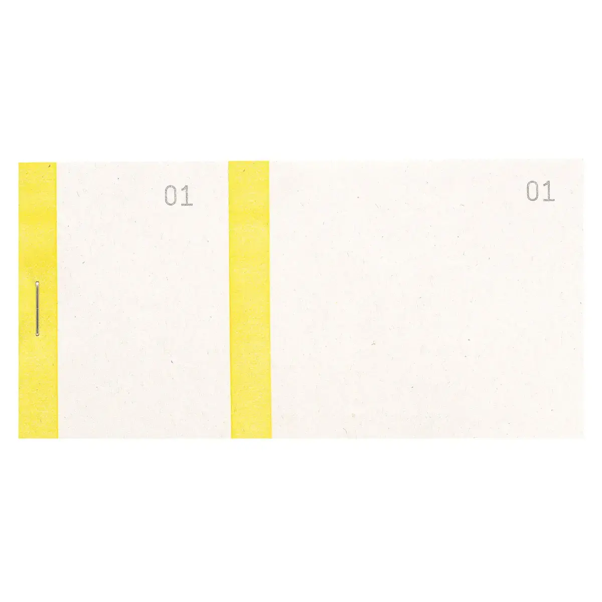 Bloc vendeur à bande couleur 100 feuillets double numérotage - Format 6 ,6x13,5 cm - Jaune - EXACOMPTA photo du produit