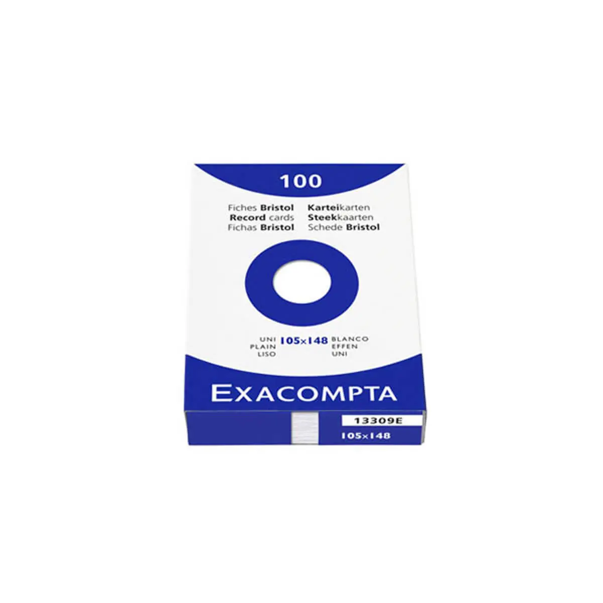 Étui de 100 fiches - bristol uni non perforé 105x148mm - Blanc - EXACOMPTA photo du produit