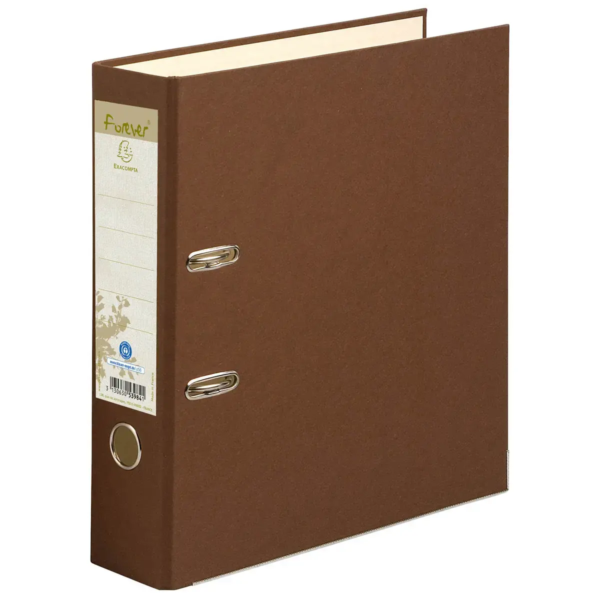 Classeur à levier rembordé papier Dos 80 mm Forever - A4 maxi. - Chocolat - Exacompta photo du produit