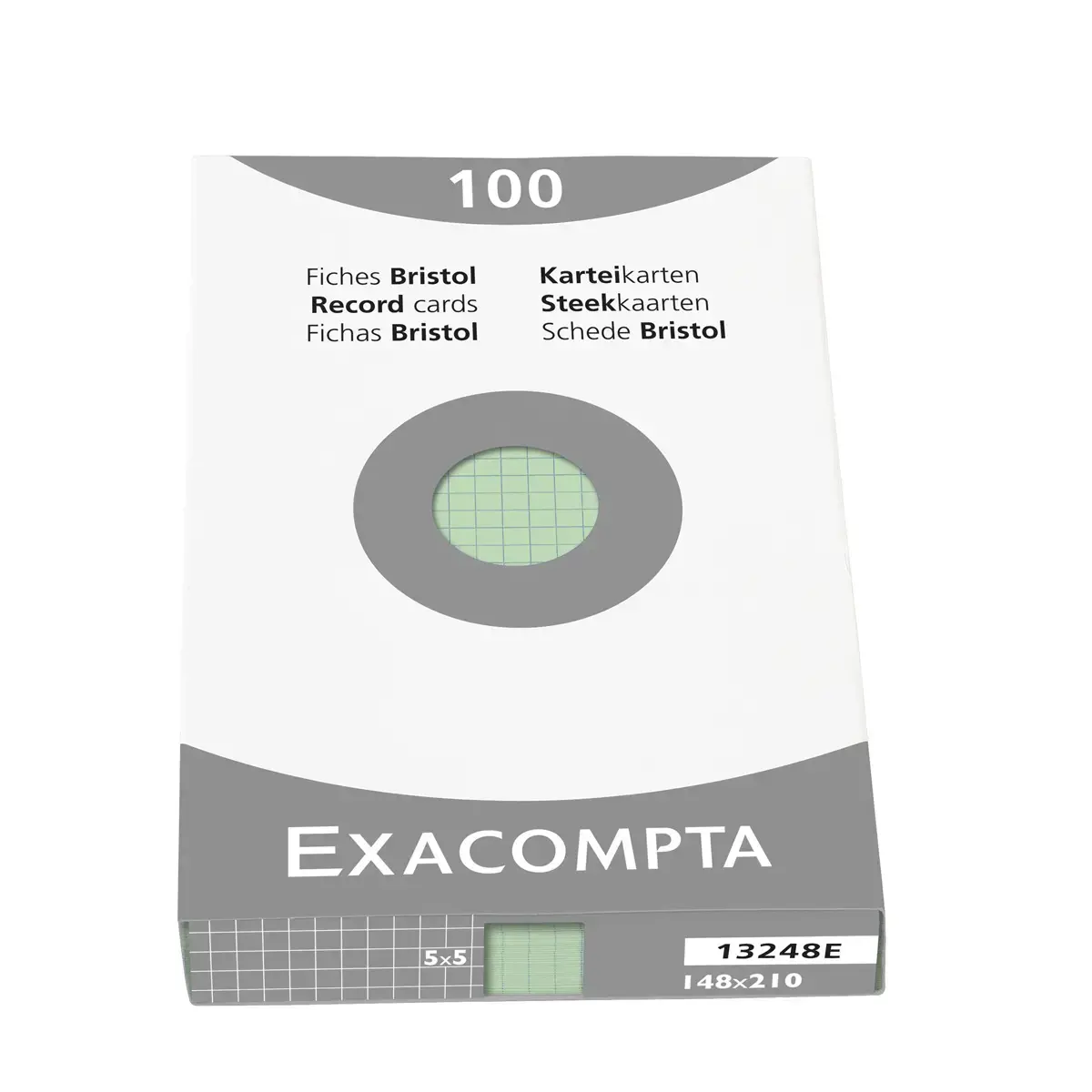 &Eacute;tui de 100 fiches - bristol quadrill&eacute; 5x5 non perfor&eacute; 148x210mm - Vert - EXACOMPTA photo du produit
