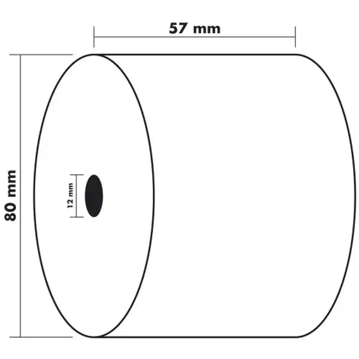 Bobine pour caisse et balance 57x80 mm - 1 pli thermique 55g/m2 sans BPA. - EXACOMPTA photo du produit